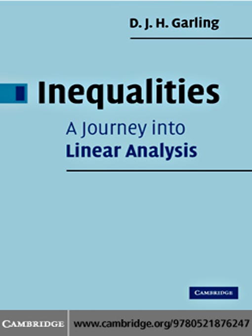 Title details for Inequalities by D. J. H. Garling - Available